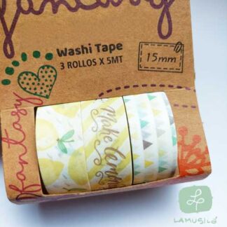 Washi Tape x 3 cintas Lemon