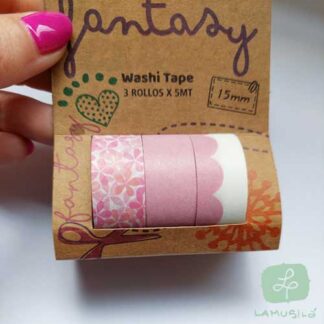 Washi Tape x 3 cintas Pink